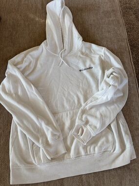 Columbia White Crewneck Hoodie Sweatshirt